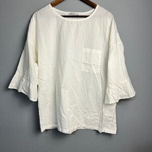 Cellabie Ruffle Sleeve Peasant Fairy Cottagecore Top Boho Cotton Lightweight 2XL